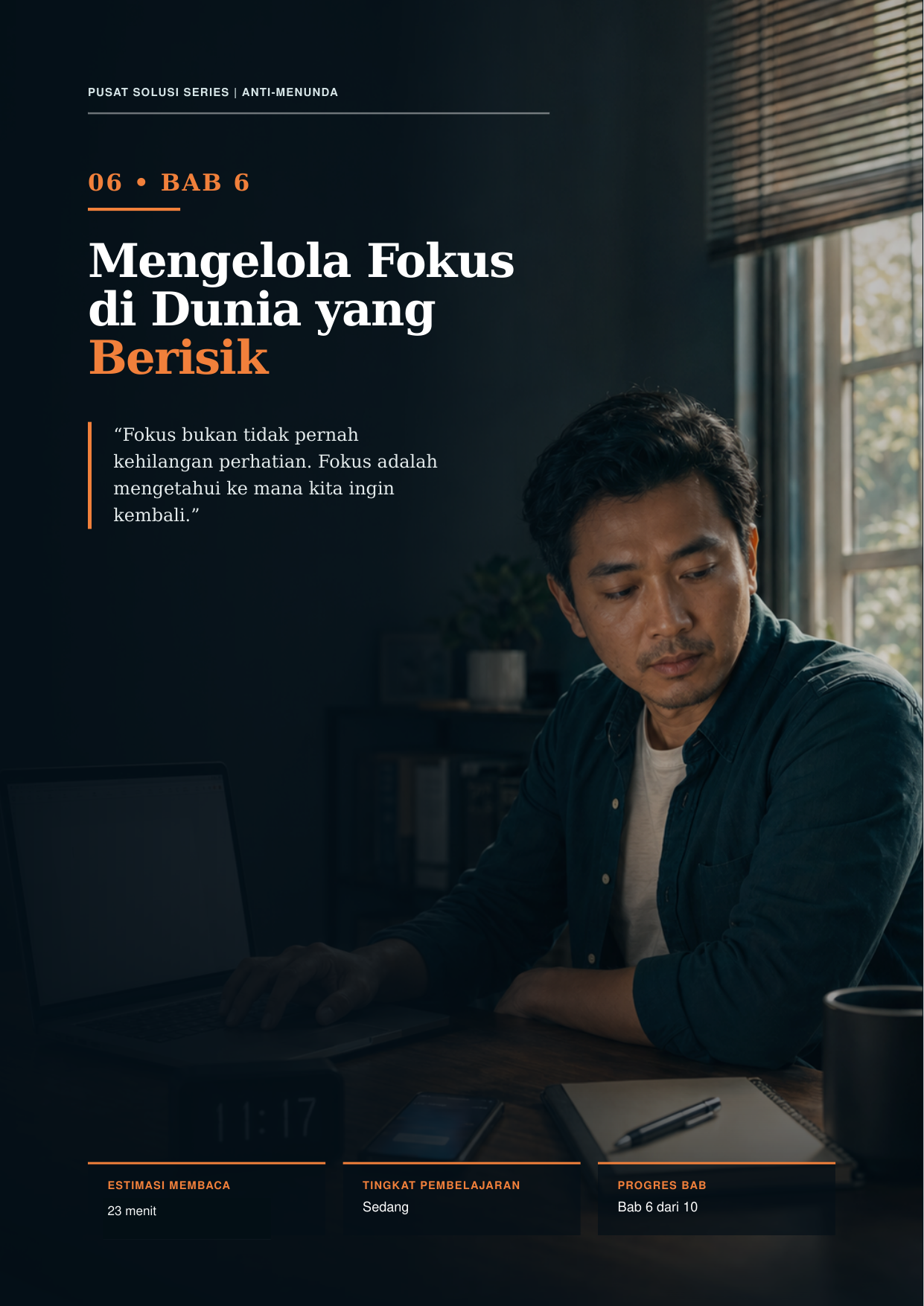 Halaman pembuka Bab 6: Mengelola Fokus di Dunia yang Berisik